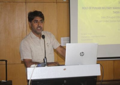 Dr. Jasbir Addressing the audience at the seminar at PU